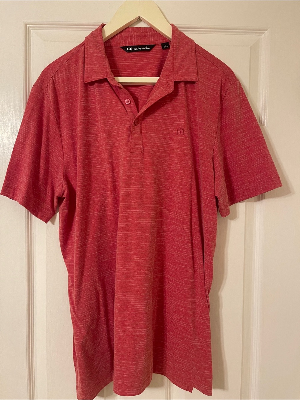 Travis Mathew Heathered Red Polo Shirt